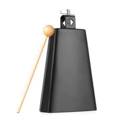 Vangoa 7 inch Metal Steel Cow Bell Noise Maker Cowbell Percussion with Handle Stick for Drumset Cheering Wedding Football Sport Games