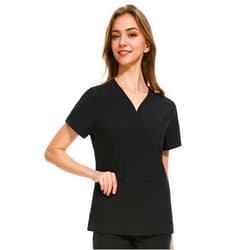 COZYFIT Medical Scrub Tops for Women - Soft Stretch,Curved V-Neck Scrub Tops with 3 Pockets