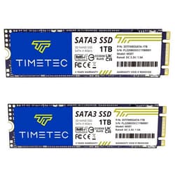Timetec 1TBx2 (2 Pack) SSD 3D NAND TLC SATA III 6Gb/s M.2 2280 NGFF 512TBW Read Speed Up to 550MB/s SLC Cache Performance Boost Internal Solid State Drive for PC Computer Laptop and Desktop