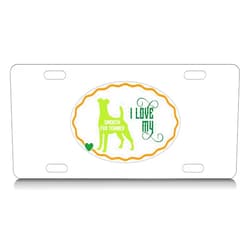 Makoroni - I LOVE MY SMOOTH FOX TERRIER Aluminum License Plate Auto SUV Truck Tag, #y34