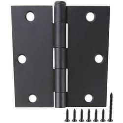 JIW 30 Pack Matte Black 3.5 Inch Square Radius Door Hinges