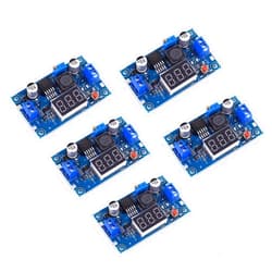 Teyleten Robot LM2596S LM2596 with LED Display Voltmeter Buck Converter DC-DC 4.0-40V to 1.25-37V 2A Voltage Adjustable Board Step Down Module Power Supply Module (5pcs)