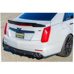 Extreme Online for 2014-2019 Cadillac CTS Models | Carbon Package Style Rear Trunk Lid Wing Wickerbill Spoiler (ABS Plastic - Painted Glossy Black)