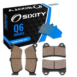 Sixity Q6 Front Rear Organic Brake Pads compatible with Victory Arlen Ness Jackpot Signature Series 2006-2007 Complete Set