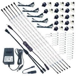 Litever Under Cabinet Lighting Kit, 6 PCS 20 Inches Flexible LED Strips, 24W, 1800 Lumen, Warm White 2700K. Suitable for Kitchen Counters Book Shelf Closet Showcase Workshop-(6-Strip-2700K)