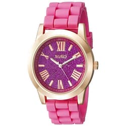 Accutime XOXO Women's XO8086 Rose Gold-Tone and Pink Watch
