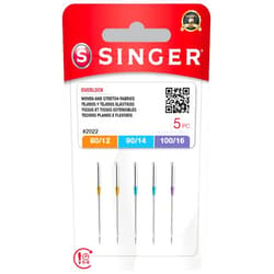 SINGER Overlock Serger Needles for Woven and Stretch Fabrics, Assorted, 5pcs