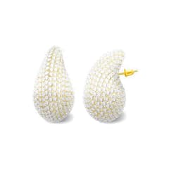 HSQYJ Gold Crystal Chunky Hoop Earrings for Women Sparkly Colours Rhinestone Waterdrop Teardrop Earrings Fashion Jewelry for Women