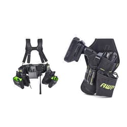 AWP TrapJaw Pro Framing Tool Rig with Spring-Loaded Technology, Premium Tool Belt & Angled Drill Holster | Heavy-Duty Polyester Drill Holster