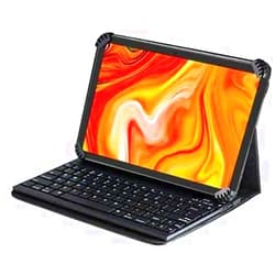 Navitech Folding Leather Folio Case Cover & Stand with Removable Bluetooth Keyboard Compatible with The NuVision 8-inch Tablet PC