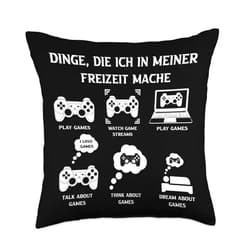 VepaDesigns Gaming Freizeit Zocken Lustiges Gamer Gaming Zocker Geschenk Throw Pillow