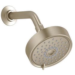 KOHLER 22170-BV Purist Three-Function SHOWERHEAD, 3 Distinct Sprays with Easy-to-clean Surface & Accessible Thumb Tab, Vibrant Brushed Bronze, 2.5 GPM