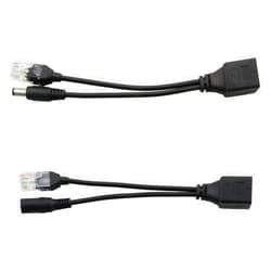 LUORNG POE Splitter Injector Kit 1Pair Power Over Ethernet Passive PoE Adapter Injector Splitter Cable with 5.5x2.1mm DC Connector 12V