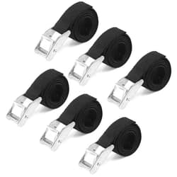 RilexAwhile Lashing Straps 2 Ft x 1 Inch Tie Down Straps up to 600lbs, 6 Pack (1inch x 2ft, Black)