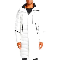 Karl Lagerfeld Paris Mens Down Midi Puffer Coat Small White