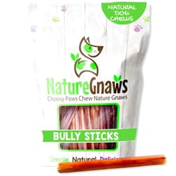 Nature Gnaws Thin Bully Sticks for Dogs 5-6