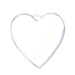 S SEEKINGTAG Clear Plastic Ornaments, Pack of 10 Individual 80mm Clear Plastic Heart Christmas Ornaments,Fillable Balls for Christmas Tree Decor, Wedding Party, DIY Crafts by S SEEKINGTAG