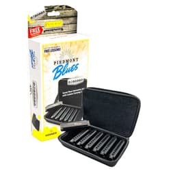 HOHNER Piedmont Blues 7 Harmonica Pack with Case, Stainless steel (PBH7)