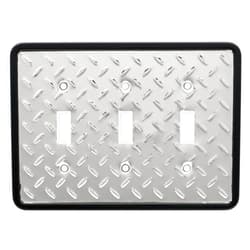 Franklin Brass Diamond Plate Triple Switch Wall Plate/Switch Plate/Cover, Polished Chrome, Packaging may Vary