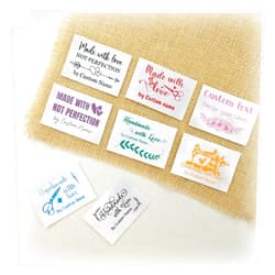 Generic Personalized Sewing Labels, Iron on or sew on, Custom Iron on Labels for Handmade, Knitting, Quilting and Sewing Crafts, Name Tags for Clothes