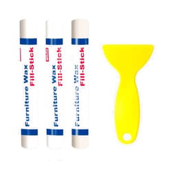Kenbry Wood Filler Sticks 3 Colors White Wax Fill Stick, Wood Repair Kit for Scratches, Crack, Scuffs, Gouges on Wooden Funiture, Floors, Cabinets, Tables, and Doors-Rub Briskly Repair