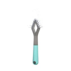 Casabella Smart Scrub Heavy Duty Tile and Grout Cleaning Brush, Gray, Grey/Aqua (15933)