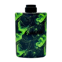 Mudjug Soul Flame Shroud Stealth Travel Spittoon - Portable Spit Jug with Green Reaper Design, Spill-Resistant, Deep Funnel, Fits in Pocket, Durable and Leak-Proof for On-the-Go Use