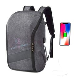 JUNYUAN Travel Laptop Backpack for Men Computer Business Backpacks with USB Charging Port College School Student Gift Bookbag Casual Hiking Grey 17 Inch