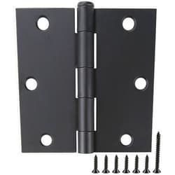 JIW 18 Pack Matte Black Door Hinges 3.5 x 3.5 Inch, Interior Door Hinges, Heavy-Duty Black Hinges with Square Corners for Doors Standard Bedroom Office Door Hardware Removable Pin,RV,Garage,Shed,Treehouse