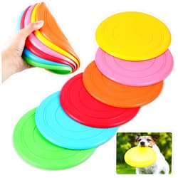 Syhood 6 Pieces Flying Discs for Dog Soft Rubber Dog Training Flying Discs Outdoor Playing Disk Flyer for Kindergarten Teaching Pets Backyard Lawn Games Birthday Sports Themed Party, 6 Color