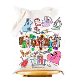 G2TUP Phlebotomist Canvas Tote Bag Phlebotomist Gift Phlebotomy Technician Shoulder Bag Phlebotomy Graduation Merch