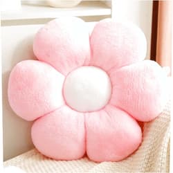 CANGHI Pink Flower Pillow 15.74 inch Flower Shaped Throw Pillows Daisy Plush Pillow Floor Pillows Seat Cushion Cute Aesthetic Decorative Throw Pillows for Bed Home Sofa Chair Couch Decor