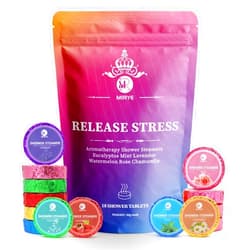 MR MIRYE Shower Steamers Aromatherapy for Women or Men, Organic with Chamomile Rose Lavender Mint Watermelon Eucalyptus Essential Oil, 18-Pack Shower Bombs Birthday Gift