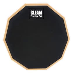 GLEAM Drum Practice Pad - 8 inch Silicone Surface High Density Compressed Wood Foam Backside (Double-sided) (8 inch rubber)