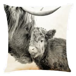 AHLOKI Highland Cow Throw Pillow Case 18 x 18 Inch Farm Animal Cow Baby Square Pillow Cover for Couch Chair Bedroom Farmhouse Sofa (Baby)