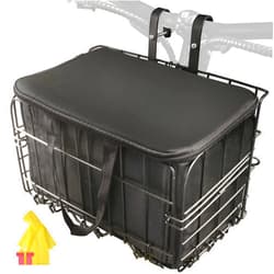 Himiway Folding Bike Basket, Front & Rear Hanging Cargo Storage Basket/Rack, Quick Release Mental Storage Rack for Bike Handlebar & Bike Rear Rack, Max. Load 66 lbs /11 lbs, Waterproof & Anti-Rust