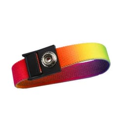 Generic Rainbow RGB ESD Anti-Static Fabric Adjustable Wrist Strap with Cord, 1.8cm Width