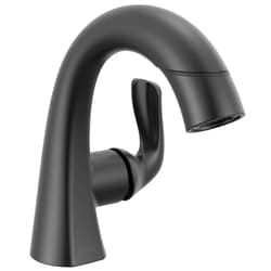 Delta Faucet Arvo Pull-Down Single Hole Bathroom Faucet, Matte Black Bathroom Sink Faucet, Bathroom Faucet with Pull Out Sprayer, Single Handle Bathroom Faucet, Matte Black 15840LF-BLPD