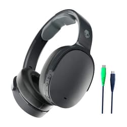 Skullcandy Hesh ANC Over-Ear Noise Cancelling Wireless Headphones with Charging Cable, 22 Hr Battery, Microphone, Works with iPhone Android and Bluetooth Devices - True Black