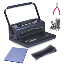 Binditek Spiral Coil Binding Machine for Letter Size/A4/A5, Manual Round Hole Punch,Disengaging Pins,Adjustable Side Margin,with 100pcs 5/16