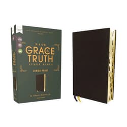 By Zondervan (Author), R. Albert Mohler Jr. (Editor) NASB, The Grace and Truth Study Bible, Large Print, European Bonded Leather, Black, Red Letter, 1995 Text, Thumb Indexed, Comfort Print