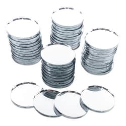 Super Z Outlet Mini 1 Inch Small Round Glass Mirror Circles for Arts & Crafts Projects, Traveling, Framing, Decoration (50 Pieces)