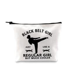 BDPWSS Taekwondo Gifts Karate Black Belt Gifts For Girls Black Belt Girl Just Like a Regular Girl But Much Cooler Makeup Bag (Black beltgirl bag)