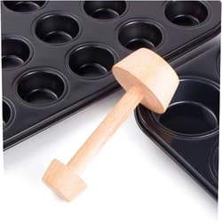 YuanHolumid Tart Tamper Pastry Tamper Double Side Wooden Egg Tart Tamper Mold DIY Cake Pastry Pusher for Kitchen Party Baking Tools, Pie, Tart and Quiche Pans Bakeware