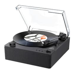 MYKESONIC Fully Automatic Record Player, Bluetooth Belt Drive Vinyl Turntable, Magnetic AT-3600L Cartridge, Bluetooth in & Out, Hi-Fi Stereo Speakers, Aux in Headphone, RCA Out, Anti-Resonance - Black