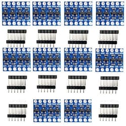 QUAINTBYTE 10 PCS Logic Level Converter Module, 4 Channel IIC I2C UART SPI, 3.3V-5V Bi-Directional for Arduino/ESP32