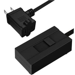 TOPGREENER Table-Top Plug in Dimmer for Table or Floor Lamps, Slide Control, Works with 360 Watt Incandescent/Halogen and 150 Watt Dimmable CFL/LED, Off at Lowest dim, 6ft Cord, TGTTDL300-BK, Black