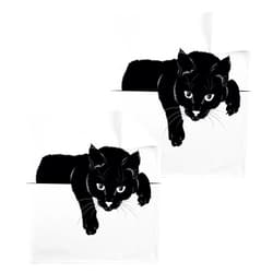 Doterii Washcloths Black Cat Wash Cloths 2 Pcs Small Cotton Wash Towels for Kitchen Bathroom