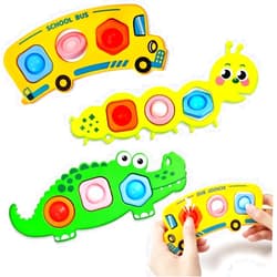 Winbar 3PCS Sensory Baby Toys, for Kids Sensory Strips Push and Popping Bubbles Montessori Busy Toy Textured Suction Toys for with Autism Pop for Classroom Gifts for Kids