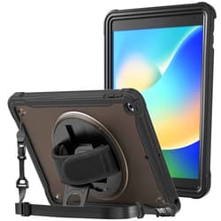 ProCase Rugged Case for iPad 9th/8th/7th Generation 10.2 inch 2021/2020/2019 Case, Heavy Duty Shockproof Rugged Cover with Hand Strap 360 Degree Rotatable Kickstand Protective for iPad 10.2 -Black